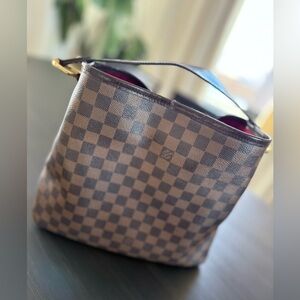 Louis Vuitton Delightful MM Damier Ebene Shoulder Bag Authentic